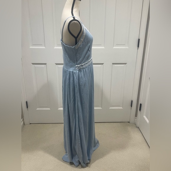 Baby blue maxi sundress with beautiful embroidered details. Size Large. NWT. - Picture 9 of 9